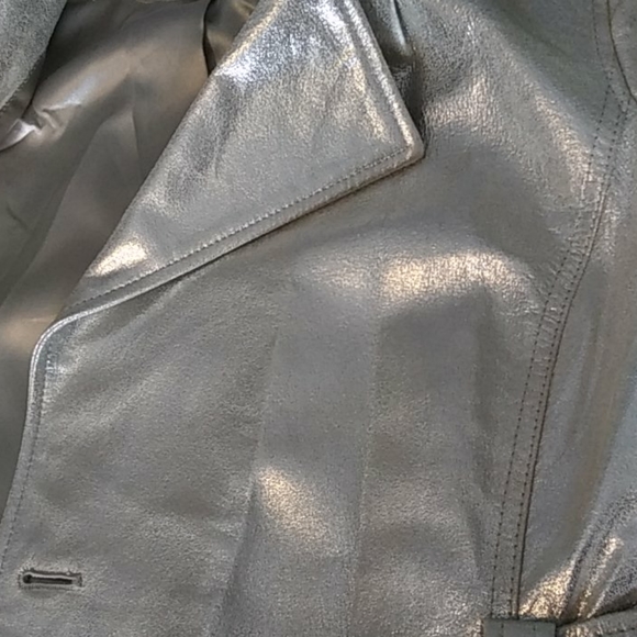 Chicos gold leather trench, EUC - Picture 6 of 14